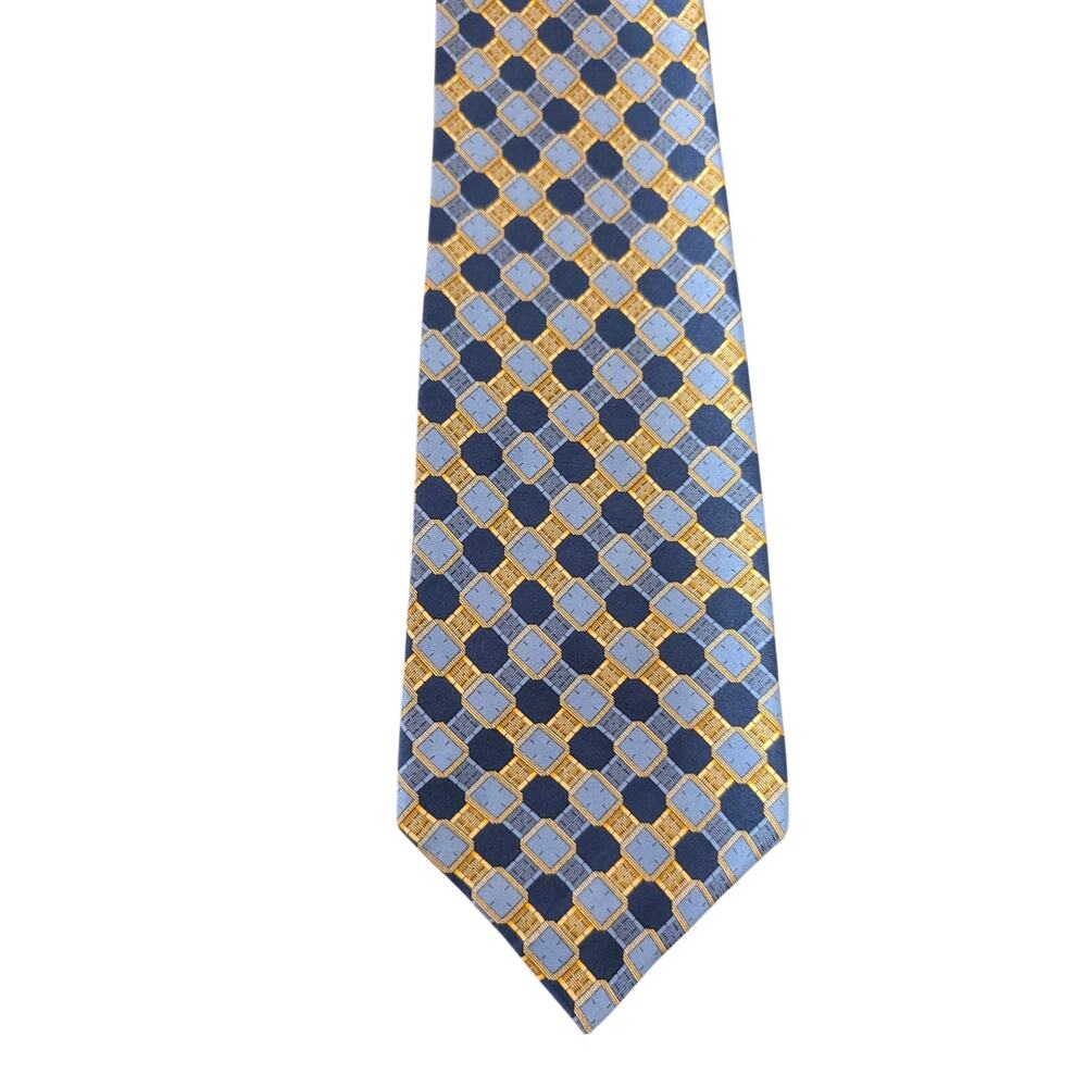 Highly Sought After Vintage Piaget 100% Silk Men's Blue Tie W Multicolor Designs